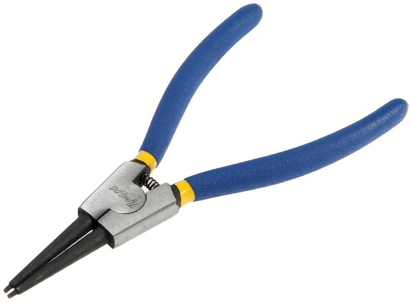 Съемник внешних стопорных колец ТУНДРА, прямые губки на разжим, 170 мм