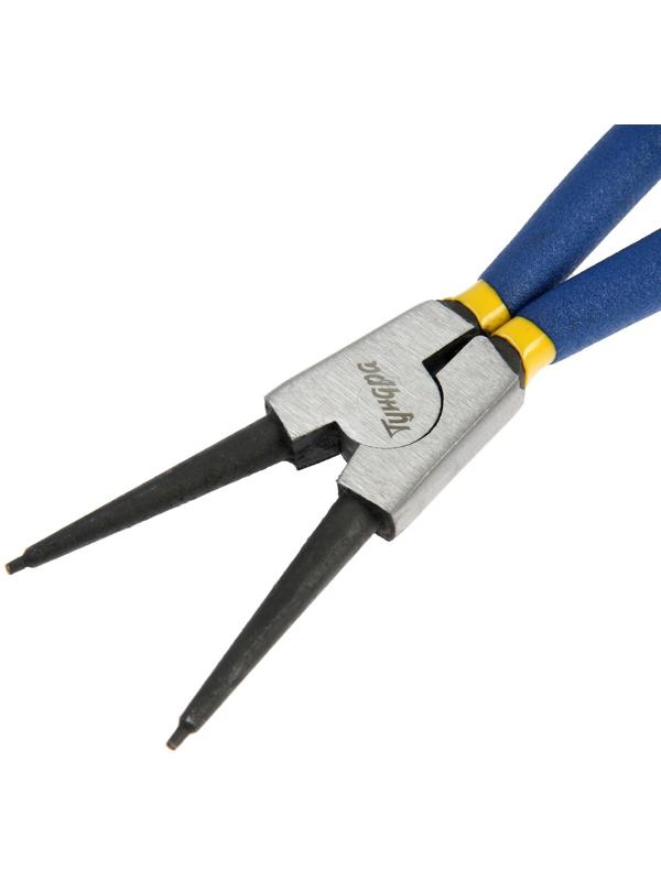 Съемник внешних стопорных колец ТУНДРА, прямые губки на разжим, 170 мм