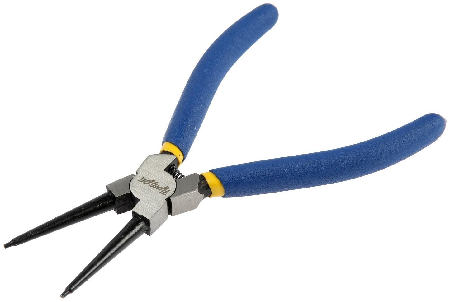 Съемник внутренних стопорных колец ТУНДРА, прямые губки на сжим, 170 мм