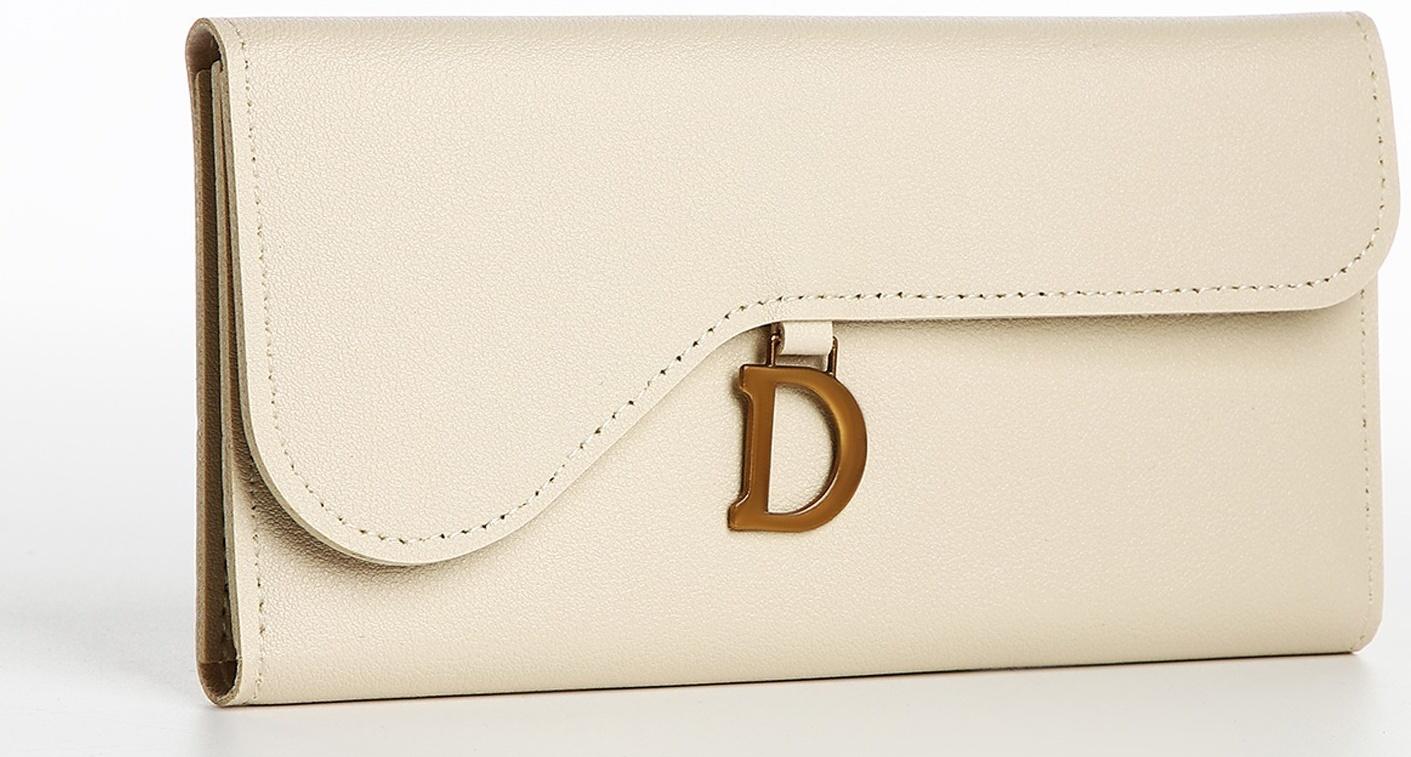 Кошелёк на молнии, цвет бежевый