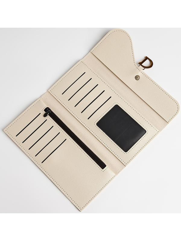 Кошелёк на молнии, цвет бежевый