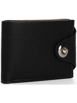 Портмоне на магните, отдел для купюр, карт, монет, цвет чёрный