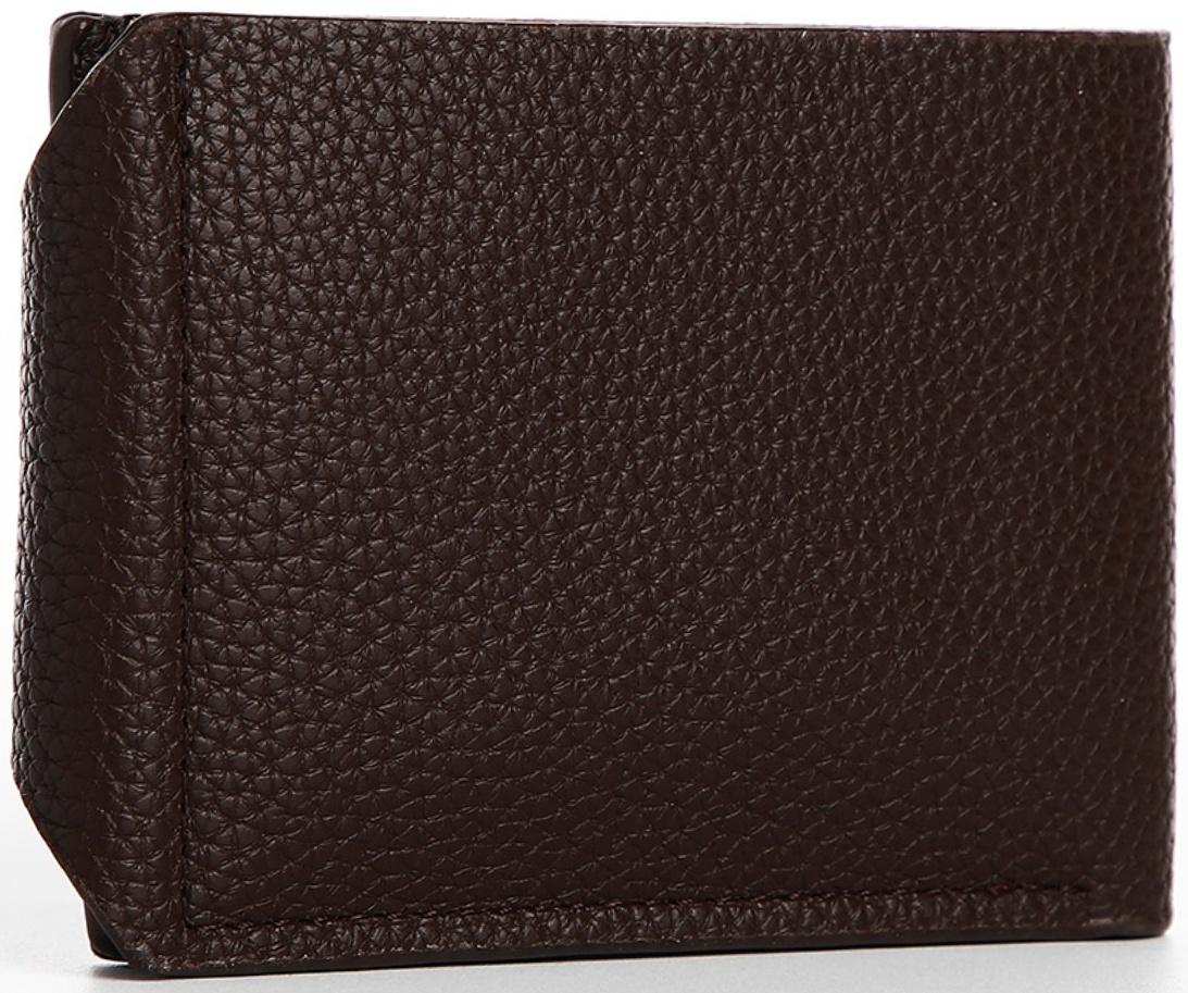 Портмоне на магните, отдел для купюр, карт, монет, цвет коричневый