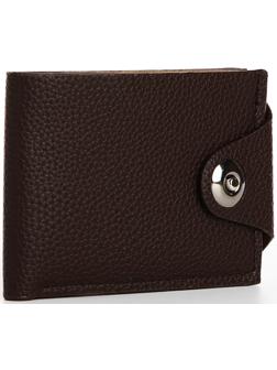 Портмоне на магните, отдел для купюр, карт, монет, цвет коричневый