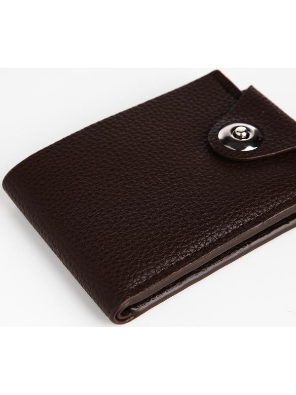 Портмоне на магните, отдел для купюр, карт, монет, цвет коричневый