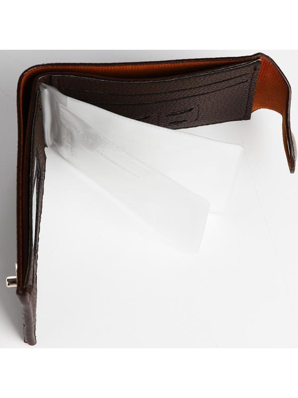 Портмоне на магните, отдел для купюр, карт, монет, цвет коричневый