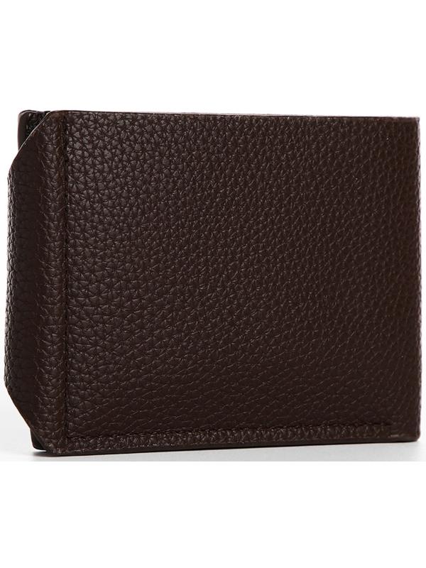 Портмоне на магните, отдел для купюр, карт, монет, цвет коричневый