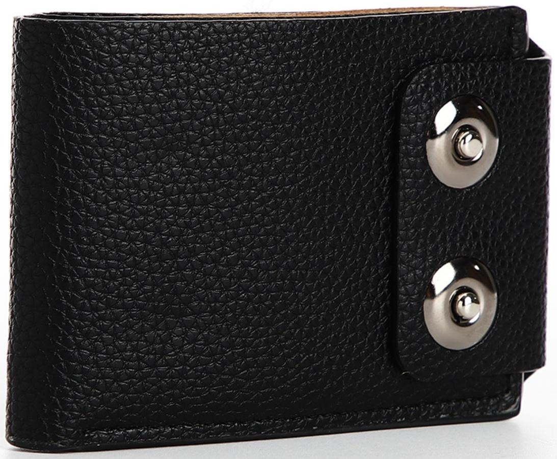 Портмоне на магнитах, отдел для купюр, карт, монет, цвет чёрный