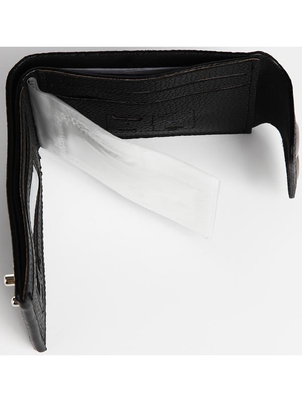 Портмоне на магнитах, отдел для купюр, карт, монет, цвет чёрный