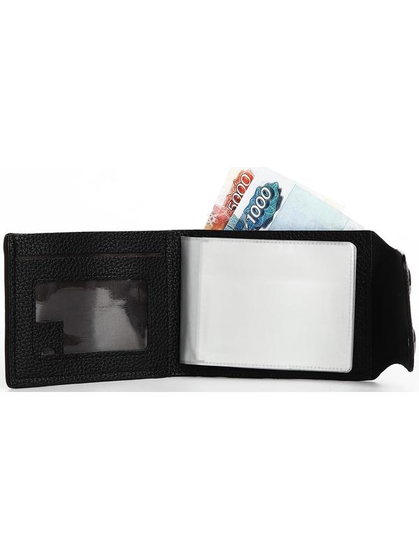 Портмоне на магнитах, отдел для купюр, карт, монет, цвет чёрный