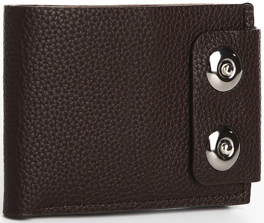 Портмоне на магнитах, отдел для купюр, карт, монет, цвет коричневый