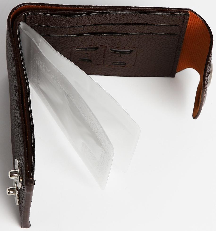 Портмоне на магнитах, отдел для купюр, карт, монет, цвет коричневый