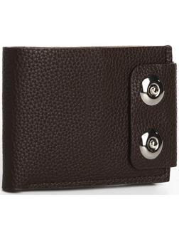 Портмоне на магнитах, отдел для купюр, карт, монет, цвет коричневый
