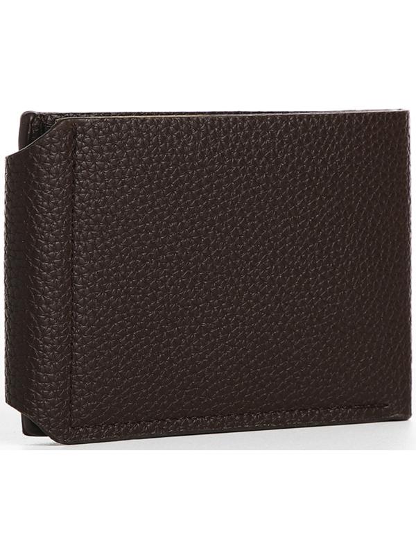 Портмоне на магнитах, отдел для купюр, карт, монет, цвет коричневый