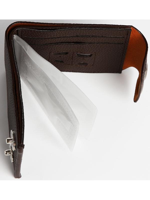 Портмоне на магнитах, отдел для купюр, карт, монет, цвет коричневый