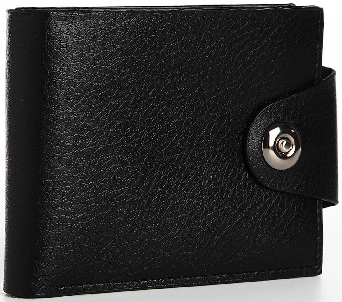 Портмоне на магните, отдел для купюр, карт, монет, цвет чёрный