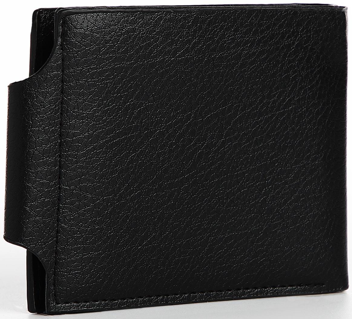 Портмоне на магните, отдел для купюр, карт, монет, цвет чёрный