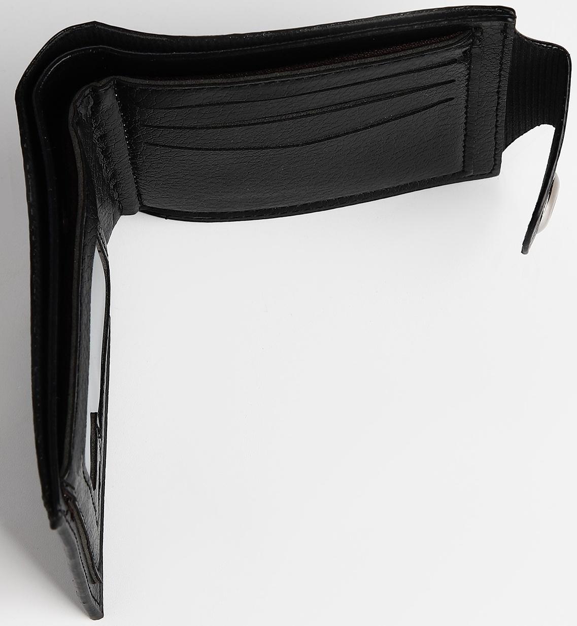 Портмоне на магните, отдел для купюр, карт, монет, цвет чёрный