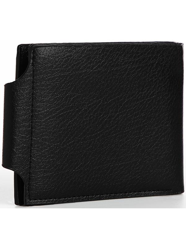 Портмоне на магните, отдел для купюр, карт, монет, цвет чёрный