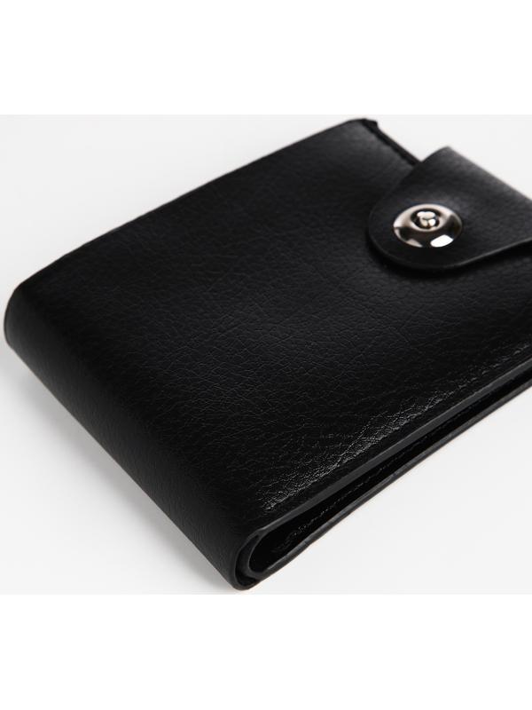 Портмоне на магните, отдел для купюр, карт, монет, цвет чёрный