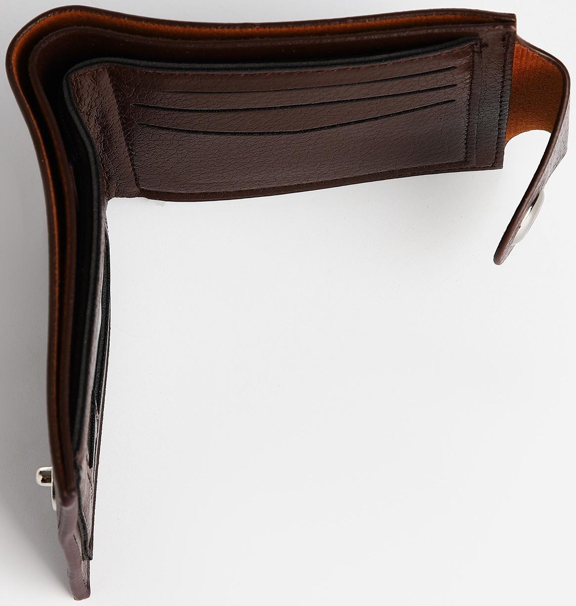 Портмоне на магните, отдел для купюр, карт, монет, цвет коричневый