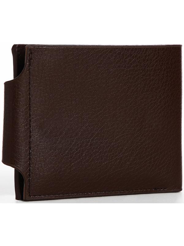 Портмоне на магните, отдел для купюр, карт, монет, цвет коричневый