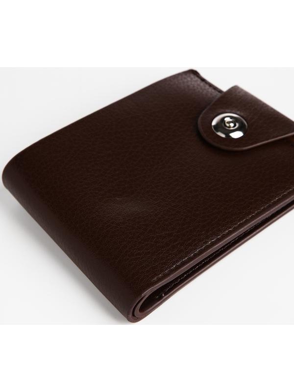 Портмоне на магните, отдел для купюр, карт, монет, цвет коричневый