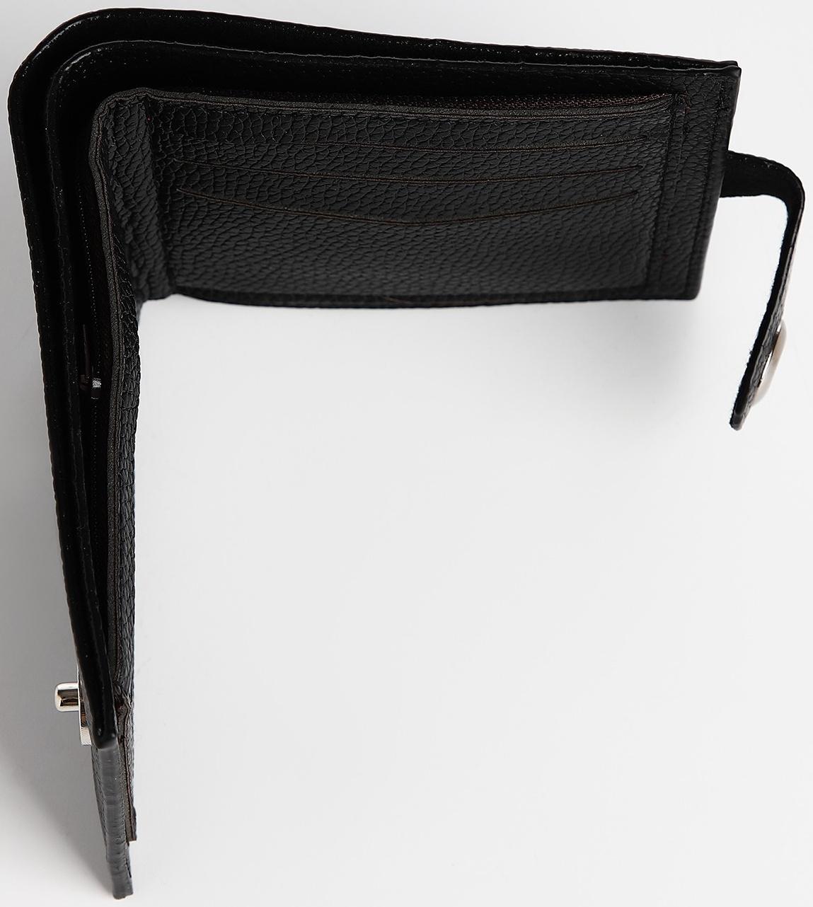 Портмоне на магните, отдел для купюр, карт, монет, цвет чёрный