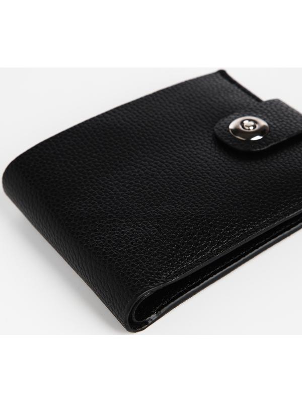 Портмоне на магните, отдел для купюр, карт, монет, цвет чёрный