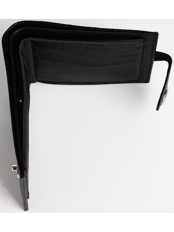 Портмоне на магните, отдел для купюр, карт, монет, цвет чёрный