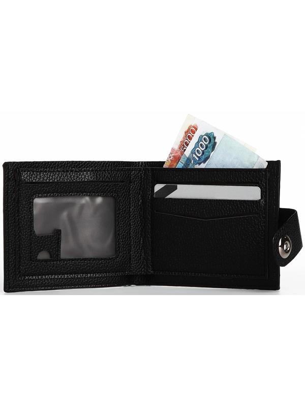 Портмоне на магните, отдел для купюр, карт, монет, цвет чёрный