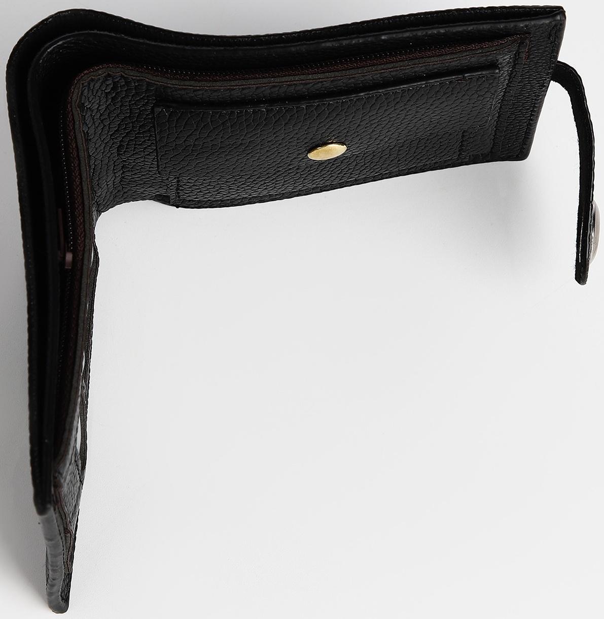 Портмоне на магните, отдел для купюр, карт, монет, цвет чёрный