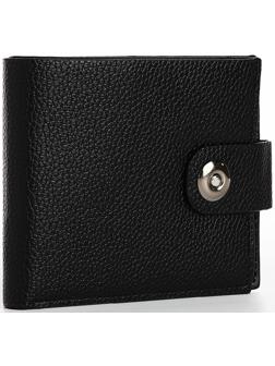 Портмоне на магните, отдел для купюр, карт, монет, цвет чёрный