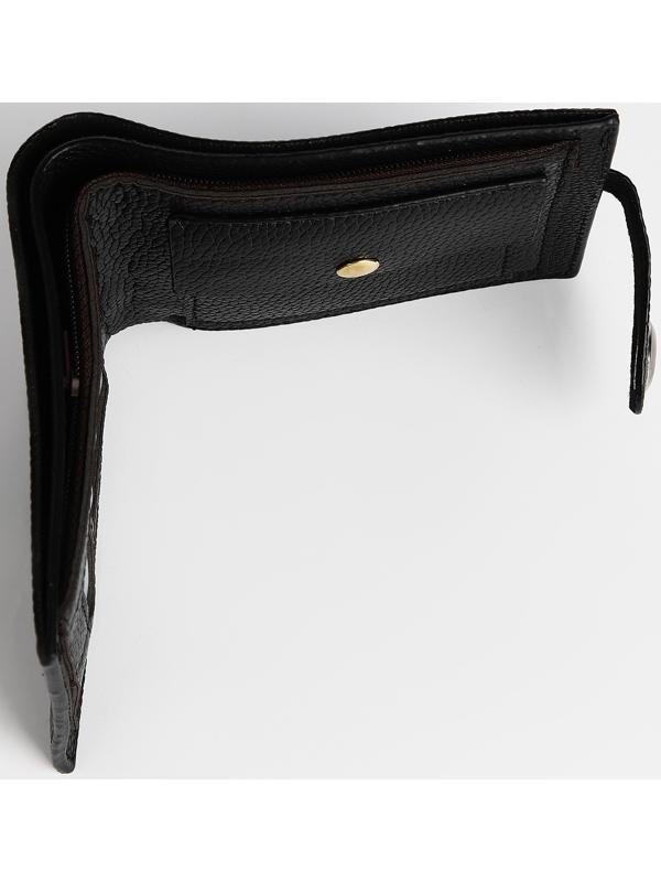 Портмоне на магните, отдел для купюр, карт, монет, цвет чёрный