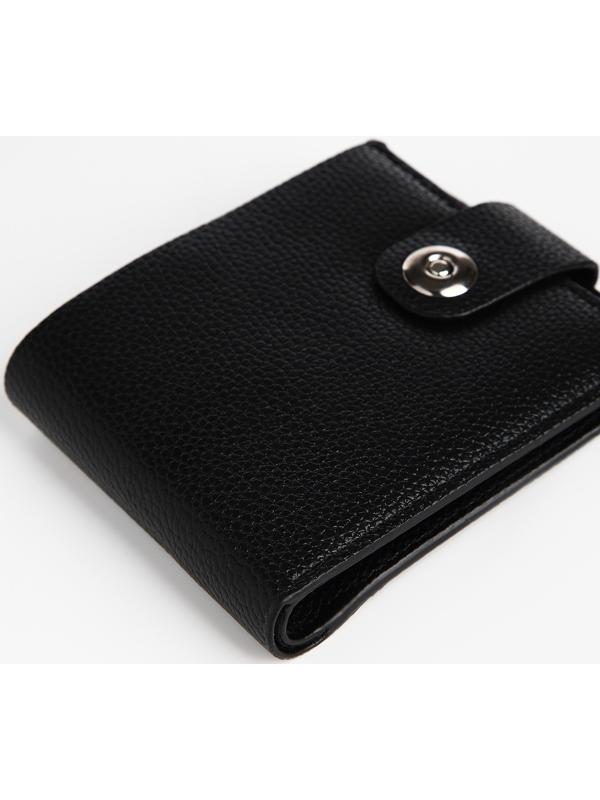 Портмоне на магните, отдел для купюр, карт, монет, цвет чёрный
