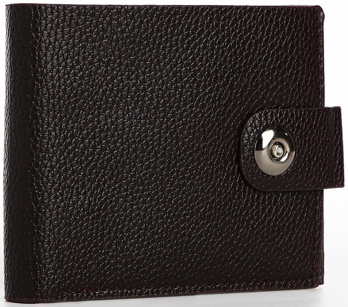 Портмоне на магните, отдел для купюр, карт, монет, цвет коричневый