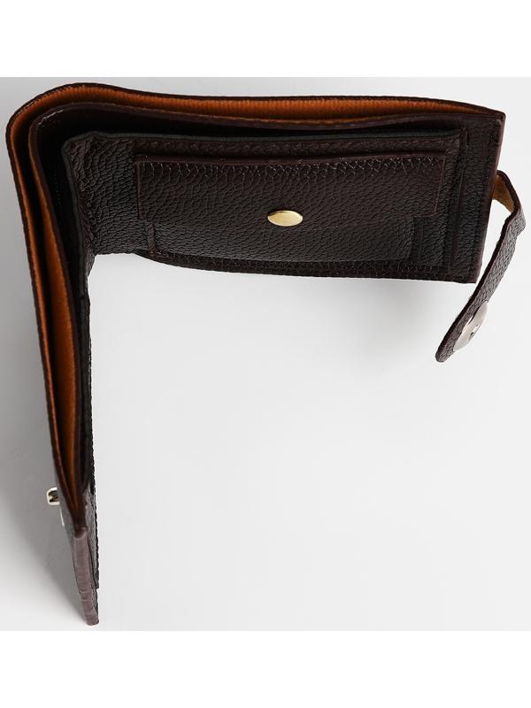 Портмоне на магните, отдел для купюр, карт, монет, цвет коричневый