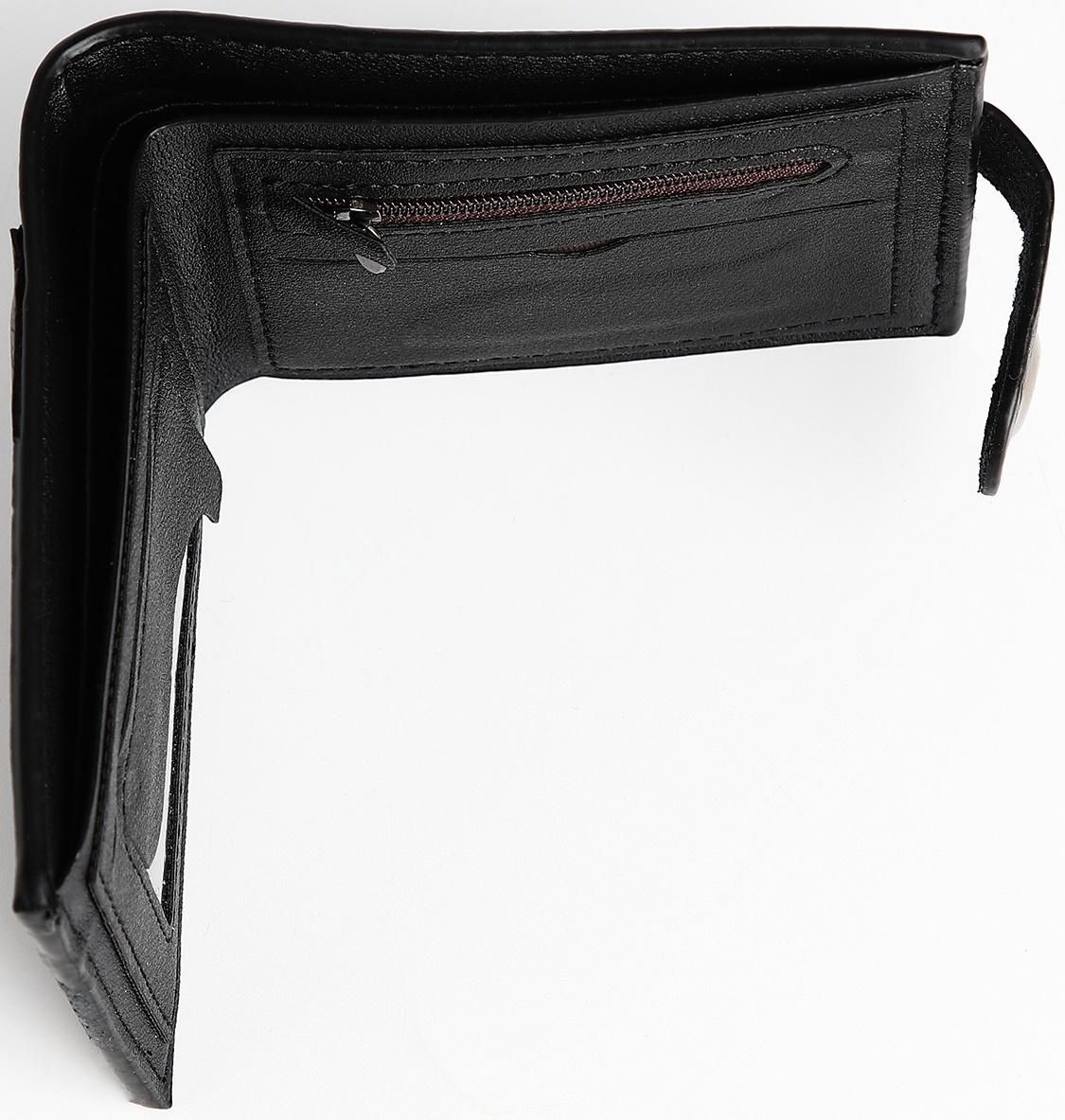 Портмоне мужское на магните, отдел для купюр, для карт, для монет, цвет чёрный