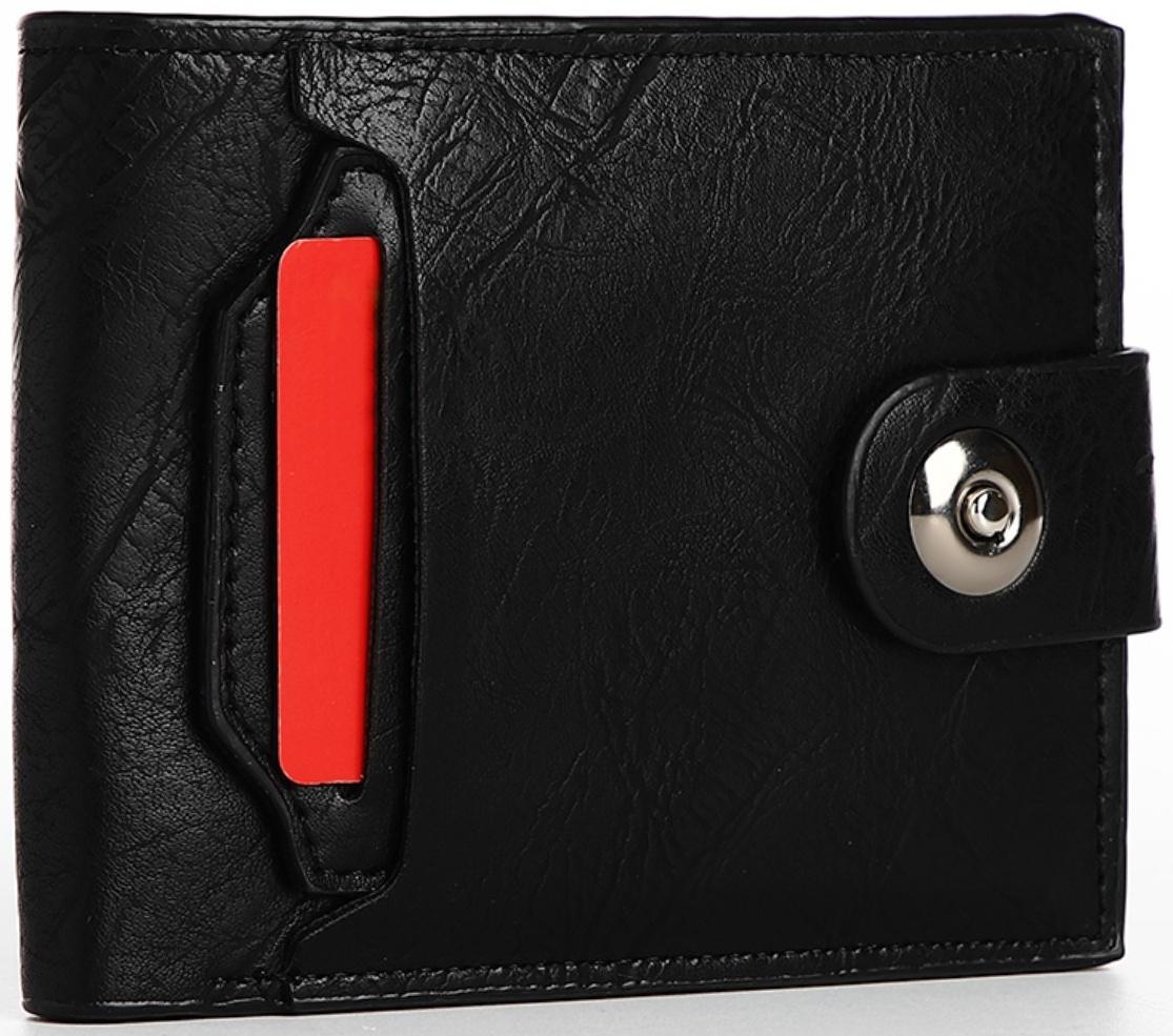 Портмоне мужское на магните, отдел для купюр, для карт, для монет, цвет чёрный