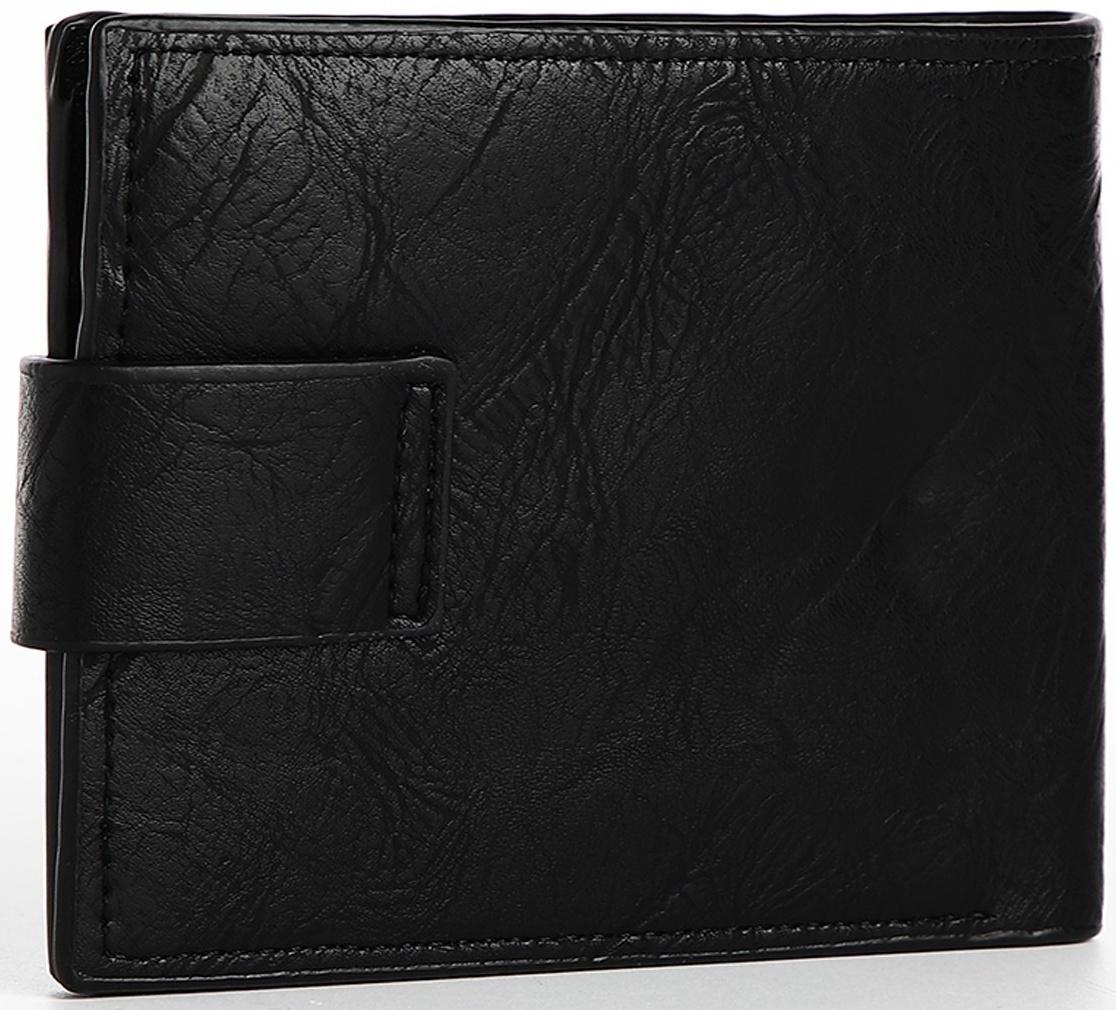 Портмоне мужское на магните, отдел для купюр, для карт, для монет, цвет чёрный