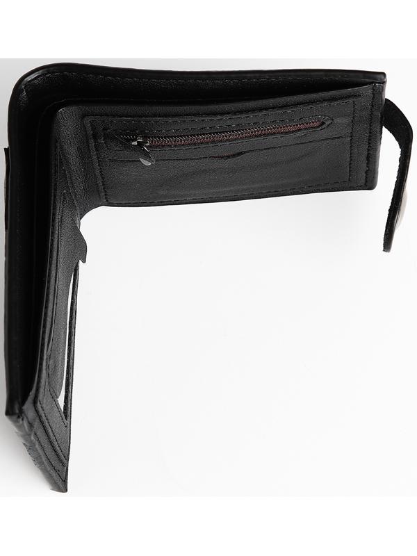 Портмоне мужское на магните, отдел для купюр, для карт, для монет, цвет чёрный