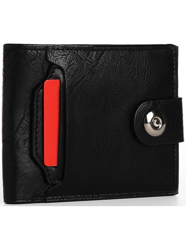 Портмоне мужское на магните, отдел для купюр, для карт, для монет, цвет чёрный