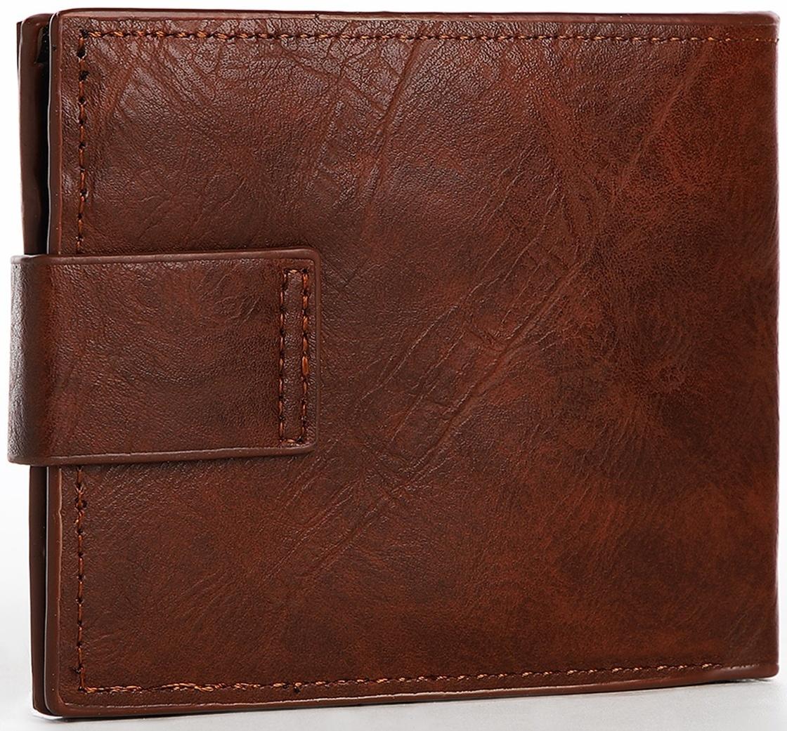 Портмоне мужское на магните, отдел для купюр, для карт, для монет, цвет коричневый
