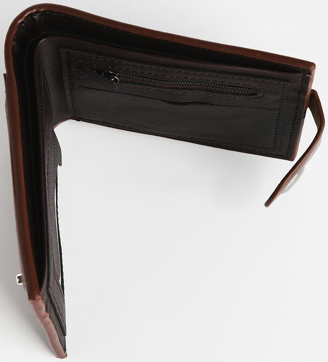 Портмоне мужское на магните, отдел для купюр, для карт, для монет, цвет коричневый