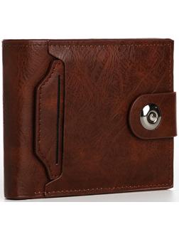 Портмоне мужское на магните, отдел для купюр, для карт, для монет, цвет коричневый