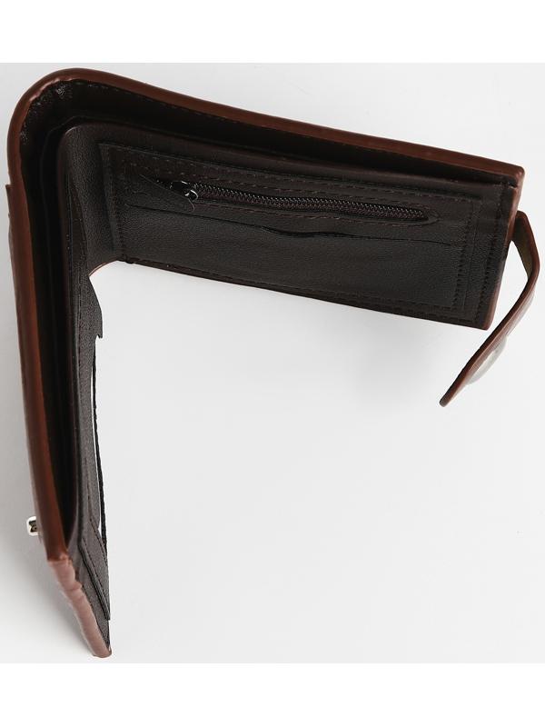 Портмоне мужское на магните, отдел для купюр, для карт, для монет, цвет коричневый