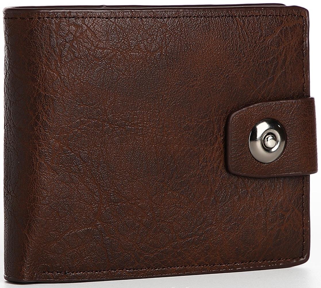 Портмоне мужское на магните, отдел для купюр, для карт, для монет, цвет коричневый