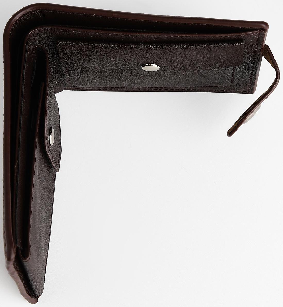 Портмоне мужское на магните, отдел для купюр, для карт, для монет, цвет коричневый