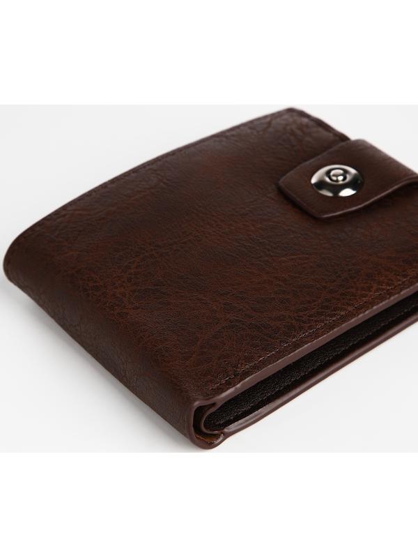 Портмоне мужское на магните, отдел для купюр, для карт, для монет, цвет коричневый