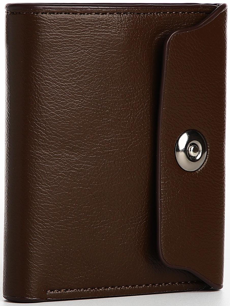 Портмоне мужское на магните, отдел для купюр, для карт, для монет, цвет коричневый